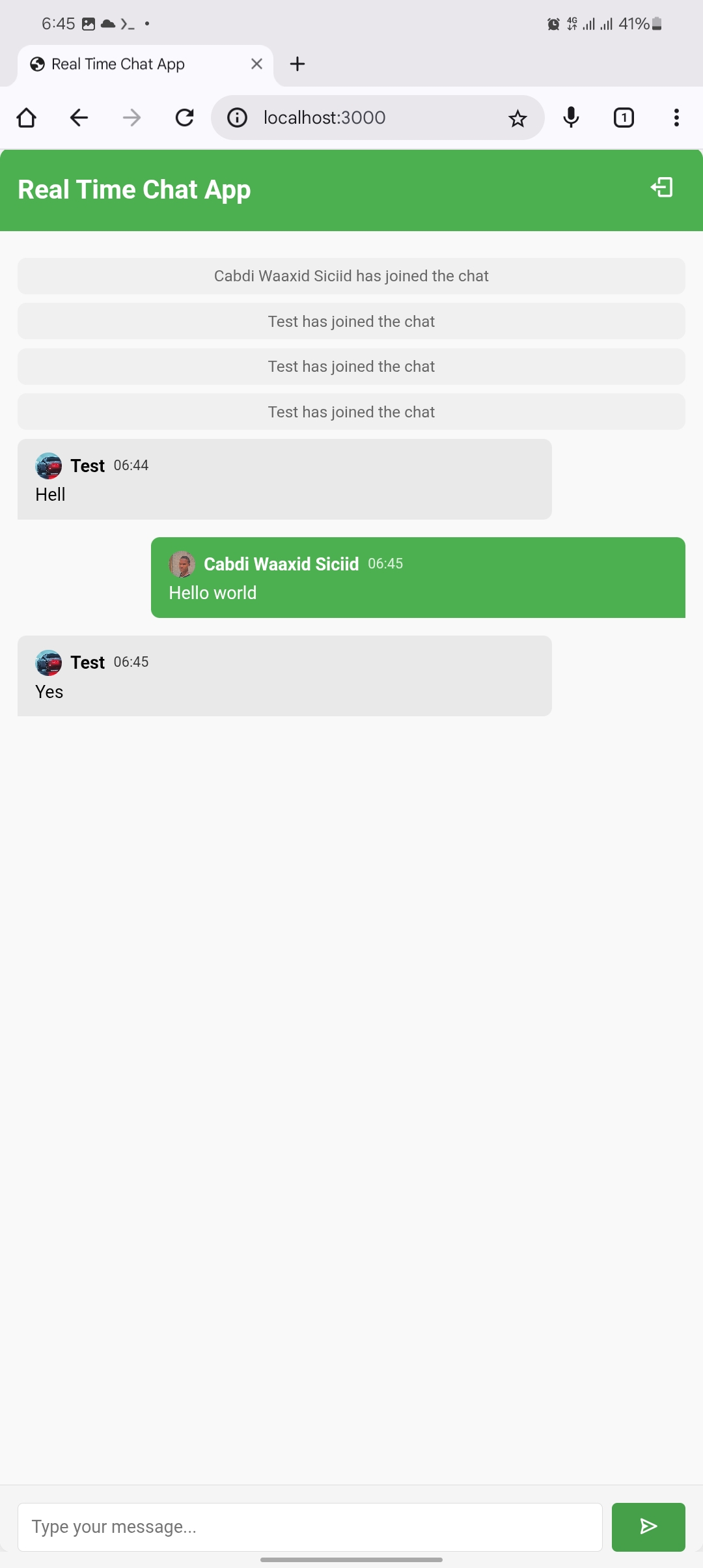 Real-Time Chat Application (Novaxjs2, nodejs, was)...
