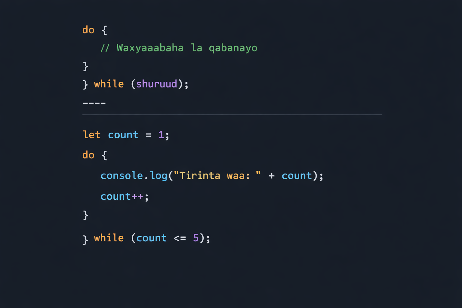 Do and while in javaScript 