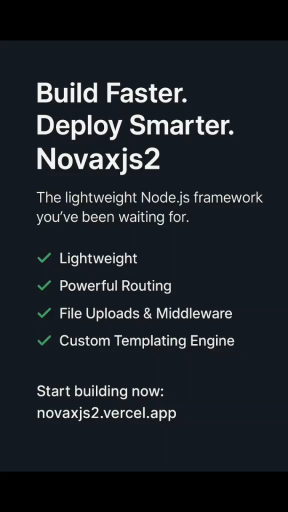 Novaxjs2 ā Fast, Modern Node.js Framework
